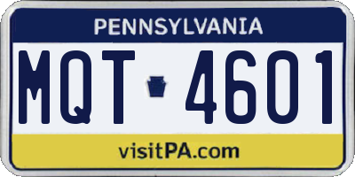PA license plate MQT4601