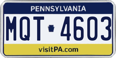 PA license plate MQT4603