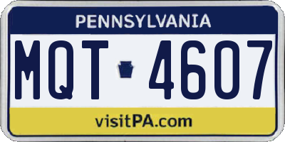 PA license plate MQT4607
