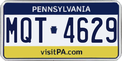 PA license plate MQT4629