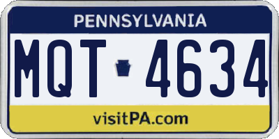 PA license plate MQT4634