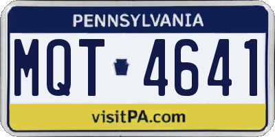 PA license plate MQT4641