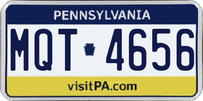 PA license plate MQT4656