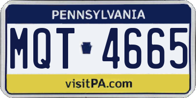 PA license plate MQT4665