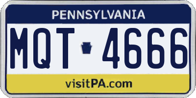 PA license plate MQT4666