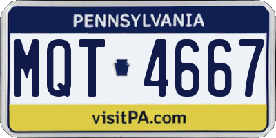 PA license plate MQT4667
