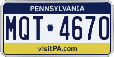 PA license plate MQT4670