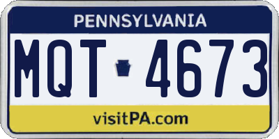PA license plate MQT4673