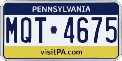 PA license plate MQT4675