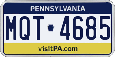 PA license plate MQT4685