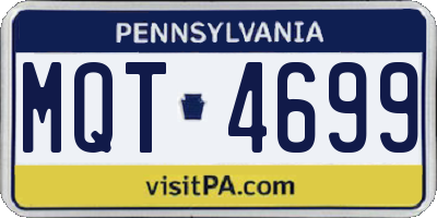 PA license plate MQT4699
