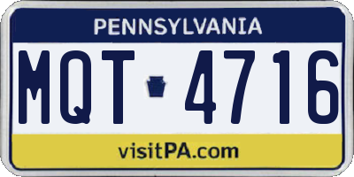 PA license plate MQT4716