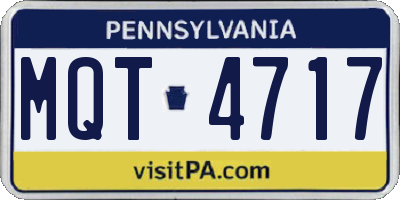PA license plate MQT4717