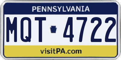 PA license plate MQT4722