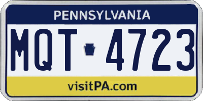PA license plate MQT4723