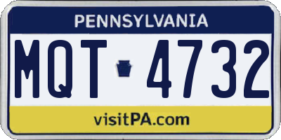 PA license plate MQT4732