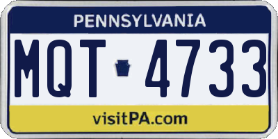 PA license plate MQT4733