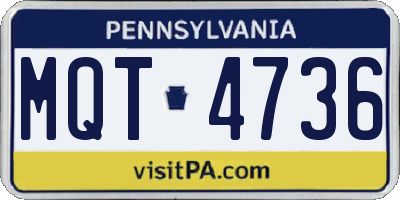 PA license plate MQT4736
