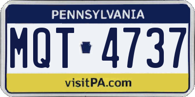 PA license plate MQT4737