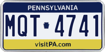 PA license plate MQT4741