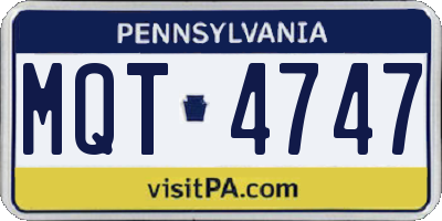 PA license plate MQT4747
