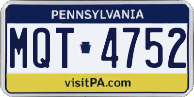 PA license plate MQT4752