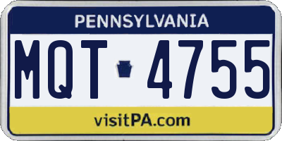PA license plate MQT4755