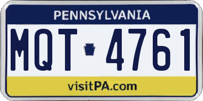 PA license plate MQT4761
