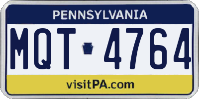 PA license plate MQT4764