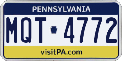PA license plate MQT4772
