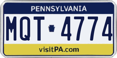 PA license plate MQT4774