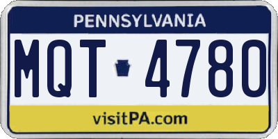 PA license plate MQT4780