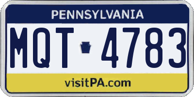 PA license plate MQT4783