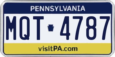 PA license plate MQT4787