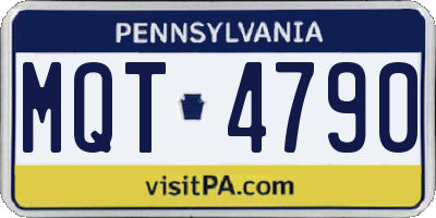 PA license plate MQT4790