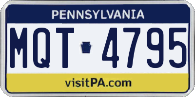 PA license plate MQT4795