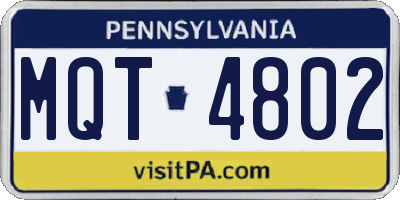 PA license plate MQT4802