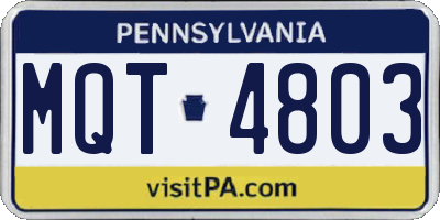 PA license plate MQT4803