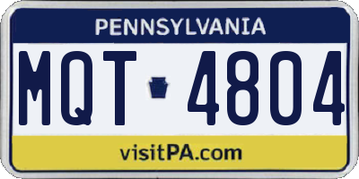 PA license plate MQT4804