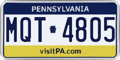 PA license plate MQT4805
