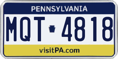 PA license plate MQT4818