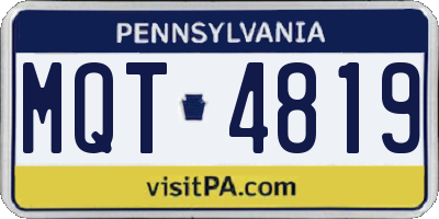 PA license plate MQT4819