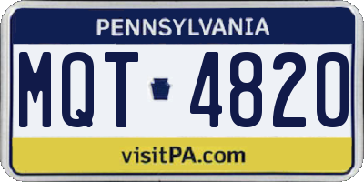 PA license plate MQT4820