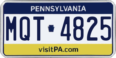 PA license plate MQT4825