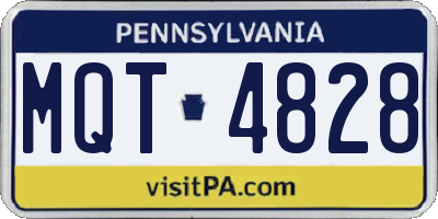 PA license plate MQT4828