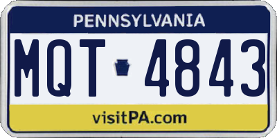 PA license plate MQT4843