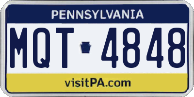 PA license plate MQT4848