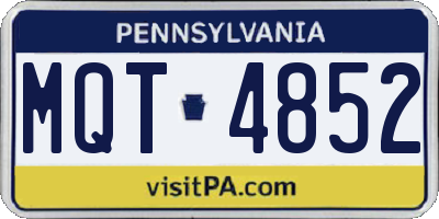 PA license plate MQT4852
