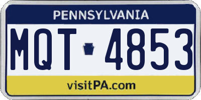 PA license plate MQT4853