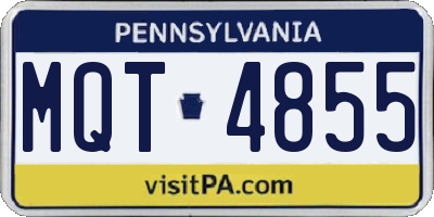 PA license plate MQT4855